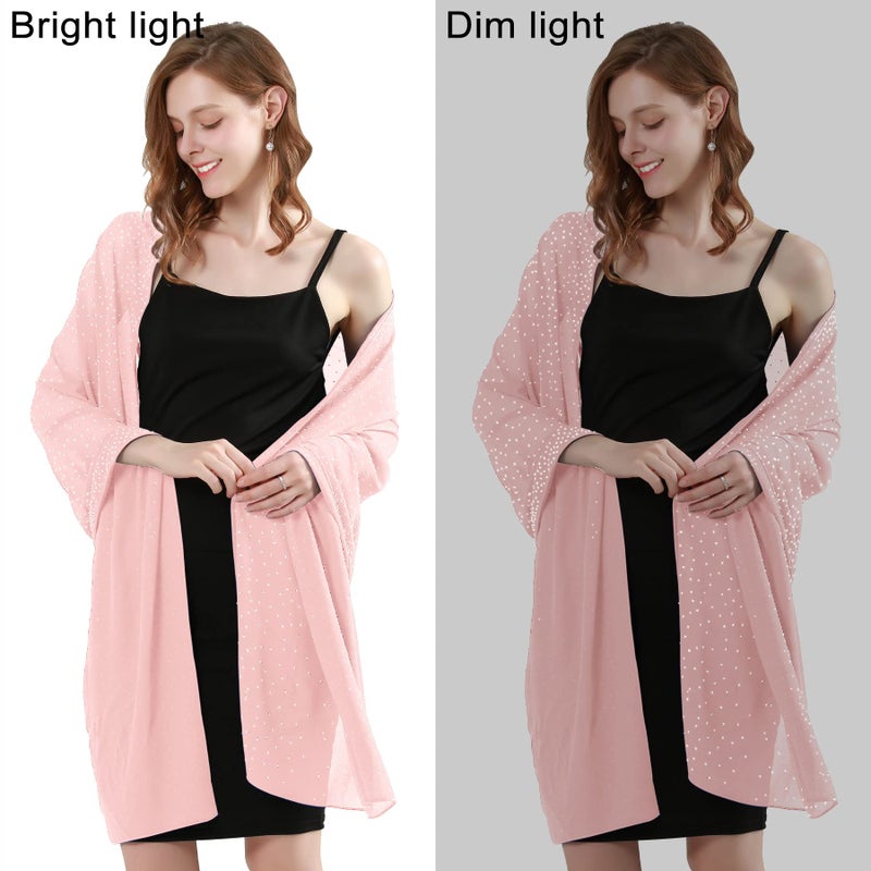 BANETTETA Shawl and Wraps for Evening Dresses Pink Shawl for Women Weddings (Pink) - Image 5